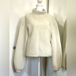 Mock Neck Fleece Oversized Sweater